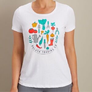 Duluth Trading Company Women's Lightweight Logo Longtail Tshirt Gardening
